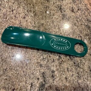 Stubbs & Wootton Palm Beach Green Shoe Horn ~7” Branded Plastic Vintage